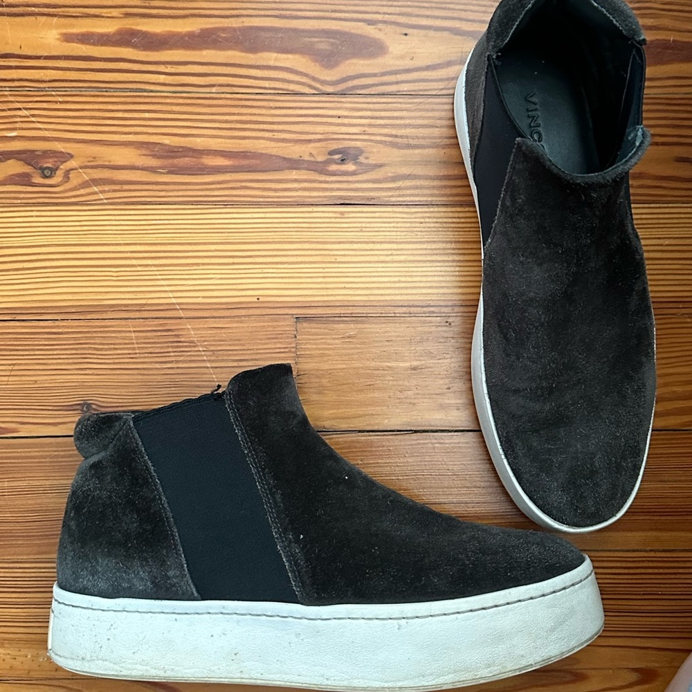 VINCE grey platform sneakers